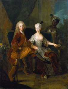 Német: Friedrich Ludwig württembergi örökös herceg (1698-1731) és felesége, Henriette Marie brandenburg-csütörtöki hercegnő (1702-1782) Friedrich Ludwig württembergi örökös herceg és felesége, Henriette Marie brandenburg-csütörtöki hercegnő portréja. alkotó: Antoine Pesne