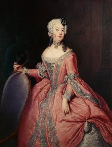 Luise Ulrike porosz hercegnő (1720-1782) portréja maszkkal a kezében