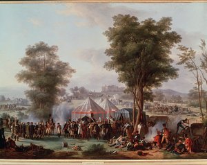 I. Napóleon császár bivakja, az ausztriai Ebersberg vár közelében 1809.04.05. (Festmény