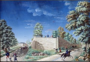 Kilátás egy teraszra Párizs külvárosában, 1810 körül