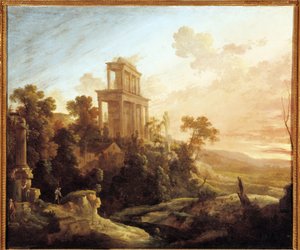 A beállítás hatása (olaj, vászon) alkotó: Antoine Pierre the Younger Patel