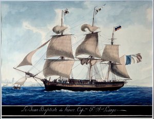 A Jean - Baptiste du Havre, Marseille kikötőjében Antoine Roux (1765-1835) akvarellje 1815 Marseille, Tengerészeti Múzeum
