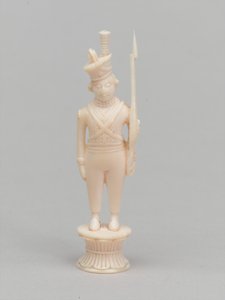 Fehér gyalog, sakkfigura, India, 1820 körül alkotó: Antoine Verard