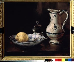 Csendélet. Antoine Vollon (1833-1900) festménye. Olaj, vászon, 38 x 46 cm. 19. századi francia művészet. Puskin Szépművészeti Múzeum, Moszkva.