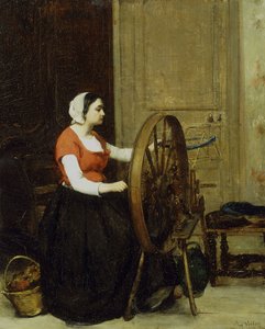 Nő és forgó kerék, 1860 körül?