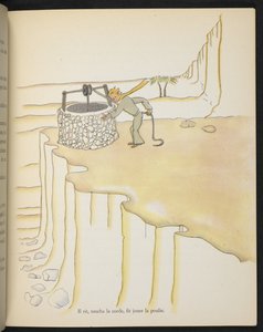 A kis herceg a kútnál, illusztráció Antoine de Saint-Exupéry "Le Petit Prince" című művéből.
