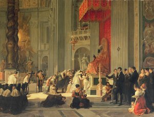 Megcsókolja a Szent Péter-szobor lábát a Szent Péter-templomban, Rómában, 1812