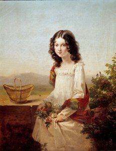 Lise Aubin de Fougerais portréja Hortense Haudebourg Lescot festménye (1784-1845) 1817 V. 0,4x0,32 m.