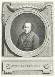 Moses Mendelssohn német zsidó filozófus (metszet) alkotó: Anton (after) Graff