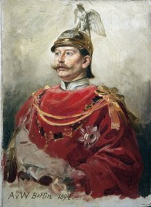 Guillaume II. Vilmos német császár (1859-1941), porosz király par Werner, Anton von (1843-1915) portréja. Olaj, karton, mérete: 32x22,5