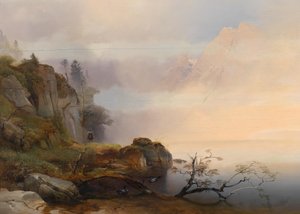 Anton Hansch Őszi hangulat a tónál 1846