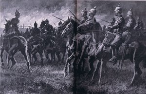 Tűz a libini bányában, a The Illustrated History of the World War 1914-1915 pubból. az Union Berlagsefellfchaft alkotó: Anton Hoffman