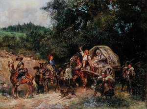 Táborkövetők, 1900 körül (olaj, vászon) alkotó: Anton Hoffmann