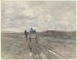 Farm kocsi egy országúton alkotó: Anton Mauve