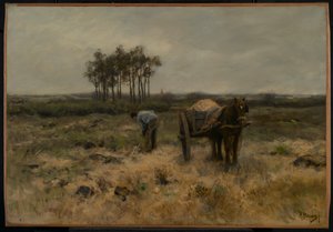 Homokot ásni, vagy a homokos szekér, 1875 körül alkotó: Anton Mauve