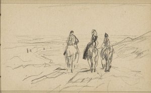 Három lovas a dűnék között alkotó: Anton Mauve
