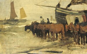 A halász ujját a tengerbe hozni alkotó: Anton Mauve