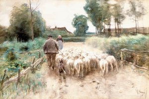 Hazafelé, alkotó: Anton Mauve
