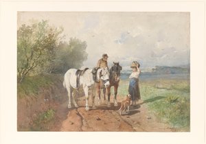 Csevegés egy országúton alkotó: Anton Mauve