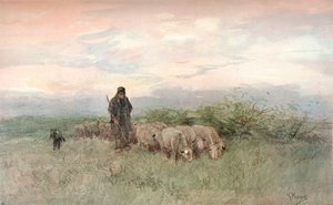 Pásztor és nyáj, 19. század alkotó: Anton Mauve