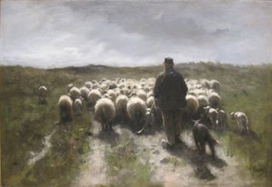 Pásztor és juhok alkotó: Anton Mauve