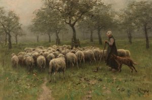 Pásztorlány juhnyájjal alkotó: Anton Mauve
