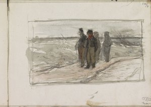 Négy férfi egy úton alkotó: Anton Mauve