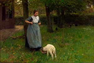 Nő Larenből báránnyal alkotó: Anton Mauve