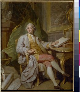 L Henninger portréja - Anton Pavlovich Losenko (1737-1773) festménye, olaj, vászon (31,5x26 cm), 1760 körül - (L Henninger portréja, Anton Pavlovich Losenko olaj, vászon