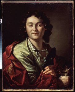 Fedor (Fjodor) Volkov komikus (1729-1763 körül), az első orosz színház alapítójának portréja (F. Volkov, az első orosz színház alapítójának portréja). Anton Pavlovich Losenko (1737-1773) festménye, olaj, vászon