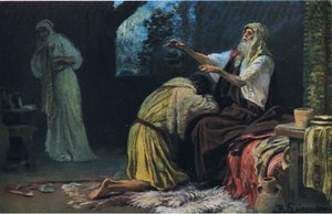 Izsák megáldja Jacobot a The John Winston Company által kiadott Hulberts Story of the Bible-ből, 1932
