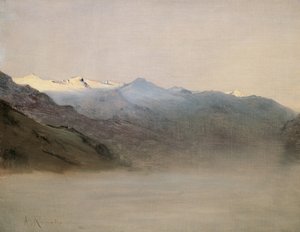 A Gastein-völgy a ködben alkotó: Anton Romako
