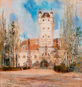 Az ausztriai Greillenstein kastély külső képe – Anton Romako (1832-1889) festménye alkotó: Anton Romako