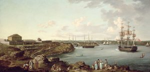 A Királyi Haditengerészet hajói Port Mahonban, Minorcán alkotó: Anton Schantz