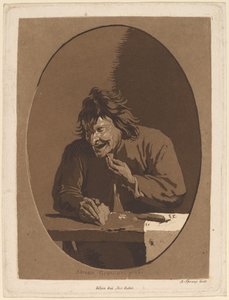 Egy paraszti evés alkotó: Anton Spreng after Adriaen Brouwer; published by Joseph Eder