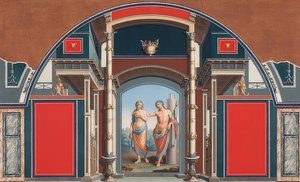 Falfestmény egy római házról a római Villa Negroni területén, amelyen Bacchus és Ariadne látható. 1783