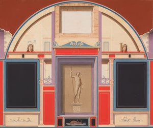 Egy római ház falfestménye a római Villa Negroni területén, Adonisz szobra. 1801 körül (?)