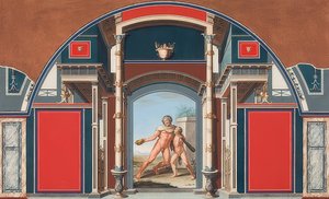 Falfestmény egy római házról a Villa Negroni területén Rómában, Részeg Herkules. 1781