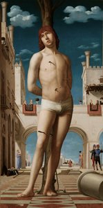 Németül: Hl. Sebastian alkotó: Antonello da Messina