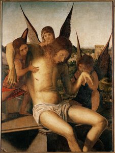 Pieta három angyallal, 1475 körül (olaj, fa) alkotó: Antonello da Messina