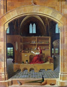 Szent Jeromos a dolgozószobájában alkotó: Antonello da Messina