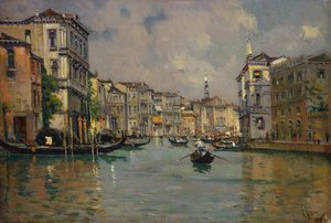 Riva degli Schiavoni, Velence (olaj, fa) alkotó: Antonia Maria de Reyna Manescau