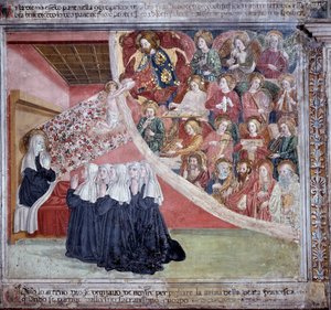 Szent Ferenc Romana élete: A szent halála vesperás után, 1440. március 9. (Freskó