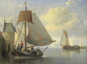Kilátás a folyóra a veere-i Camperveerse-torony ihlette sánccal