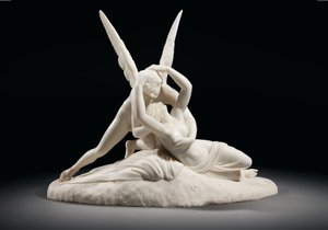 Ámor csókja által újjáélesztett psziché, 1860 körül (márvány) alkotó: Antonio (after) Canova