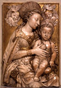 Madonna és gyermeke (márvány) alkotó: Antonio (attr. to workshop of) Rossellino