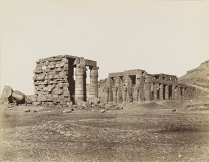 A Ramesseum általános képe, Théba alkotó: Antonio Beato