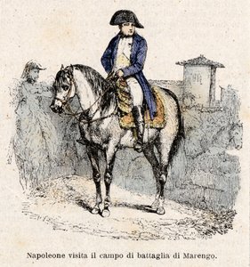 Napóleon Bonaparte Olaszországban, ellátogat a marengói csatatérre alkotó: Antonio Bonamore