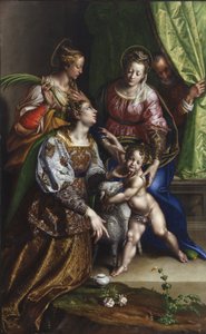Madonna és gyermek Szent Józseffel, Szent Katalinnal és Szent Ágnessel, 1570 körül (olaj, vászon)