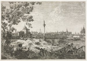 Panoráma egy város a folyón alkotó: Antonio Canaletto